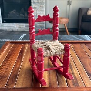 red folk art, rocking chair. Doll or decorative.​